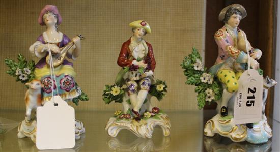 Three late 19C Samson Chelsea style figures(-)